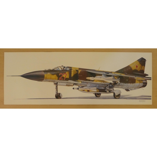 255 - After Keith Fretwell - military aircraft themed coloured prints  18