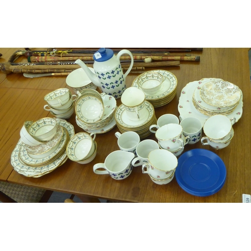 261 - Various china tea sets: to include a Midwinter Roselle pattern example