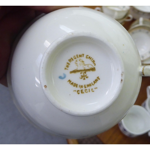 261 - Various china tea sets: to include a Midwinter Roselle pattern example