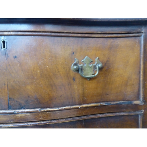 31 - Small furniture: to include an early 20thC walnut three drawer dressing chest, raised on bracket fee... 