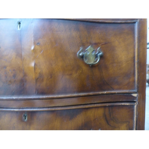 31 - Small furniture: to include an early 20thC walnut three drawer dressing chest, raised on bracket fee... 