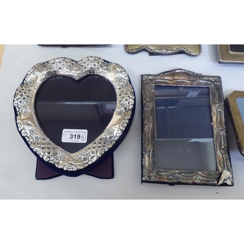 319 - Eight silver, EPNS and other photograph frames  various sizes and forms  mixed marks 