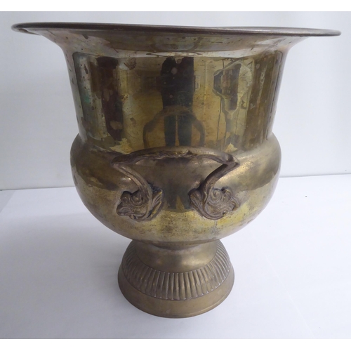 32 - A Georgian style silver plated, twin handled, urn design, pedestal Champagne cooler  14