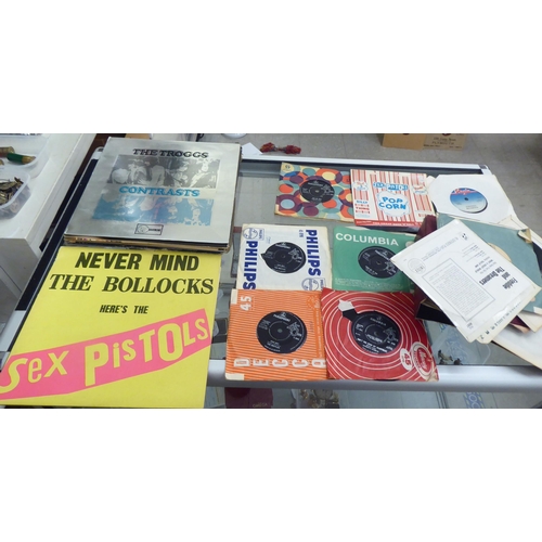 327 - Records, 45rpm and vinyl albums: to include Sex Pistols 'Never Mind the Bollocks' and The Troggs 'Co... 