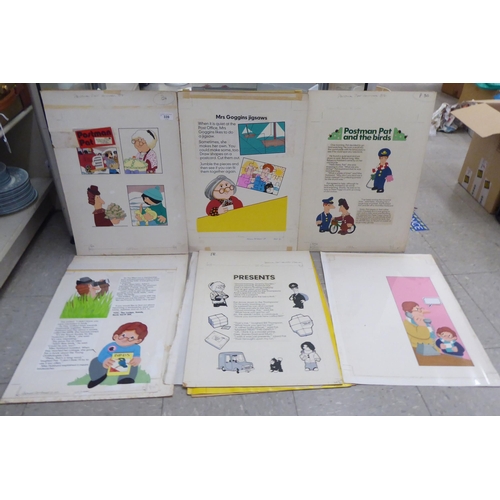 339 - Postman Pat storyboard illustrations  watercolour & printed text  20