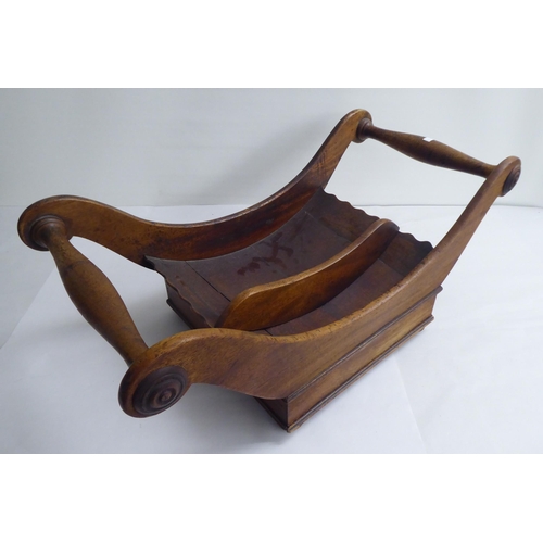 43 - 19thC and later wooden items: to include a mahogany cheese coaster; and an oak Lazy Susan  26