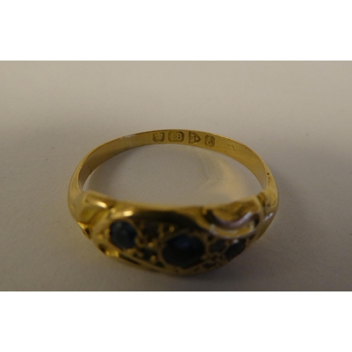 8 - Two Victorian 18ct gold rings, set with coloured stones