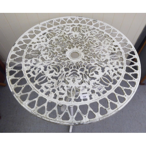 104 - A white painted metal terrace table  28
