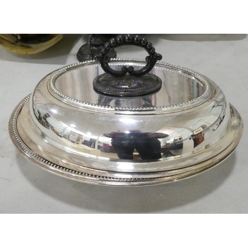 112 - Silver plated tableware: to include lidded tureens