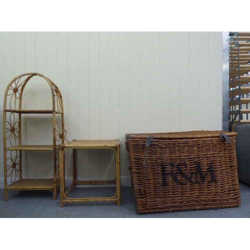 113 - Caned and wicker furniture: to include a Fortnum & Mason hamper  19