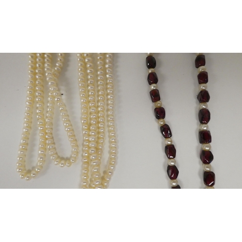 116 - Graduated pearl necklaces; and similar items of personal ornament