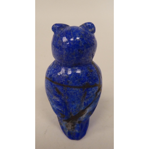 136 - A lapis lazuli model, a standing owl  2