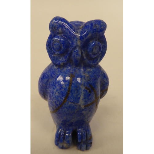 136 - A lapis lazuli model, a standing owl  2