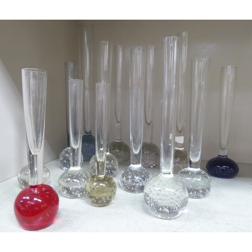 139 - Clear and coloured glass specimen vases  largest 13