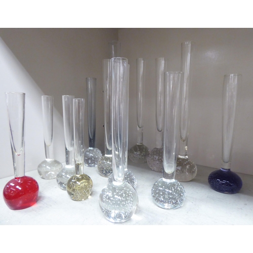 139 - Clear and coloured glass specimen vases  largest 13