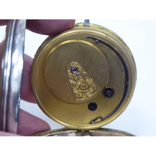 154 - A Waltham silver cased pocket watch, faced by an Arabic dial, incorporating a subsidiary; and a silv... 