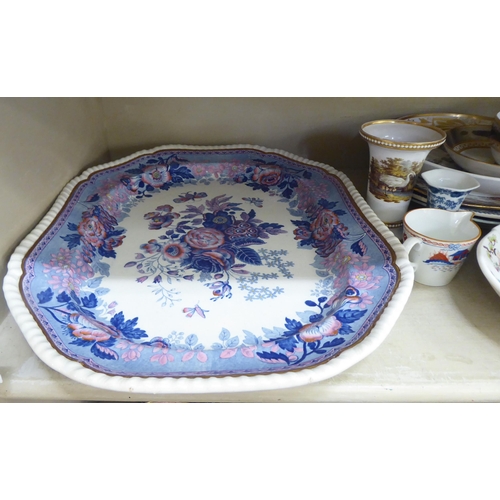 157 - Mainly 19thC Spode china tableware: to include an oval meat plate  16