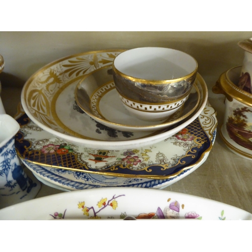 157 - Mainly 19thC Spode china tableware: to include an oval meat plate  16