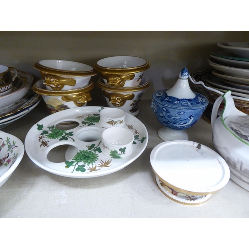 157 - Mainly 19thC Spode china tableware: to include an oval meat plate  16