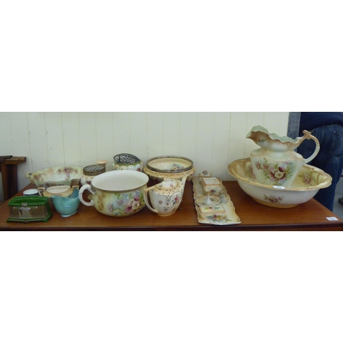 179 - Ceramics: to include a late Victorian Imperial Windsor china wash jug and bowl  17