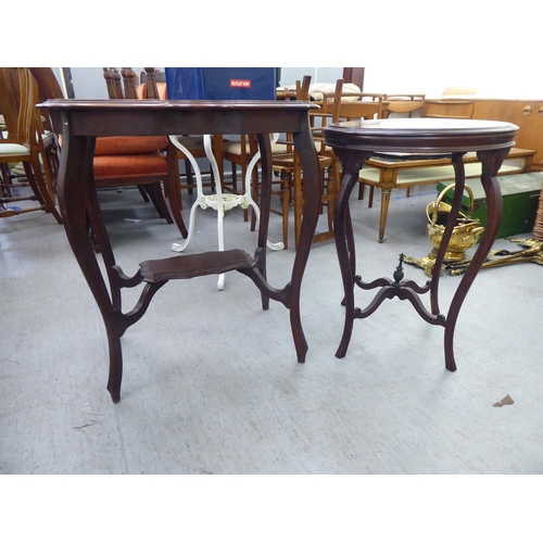 180 - Small furniture: to include an Edwardian mahogany hall table, raised on cabriole legs  29