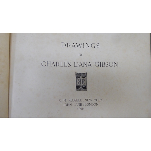 181 - Books: 'Sketches and Cartoons' and 'Drawings' by CD Gibson  circa 1901; 'With the Flag to Preto... 