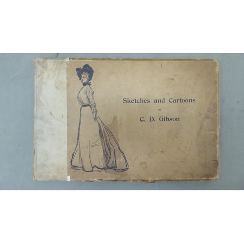 181 - Books: 'Sketches and Cartoons' and 'Drawings' by CD Gibson  circa 1901; 'With the Flag to Preto... 