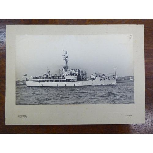 186 - A folio collection of photographic prints: to include 'The Crew of HMS Lion 1899'