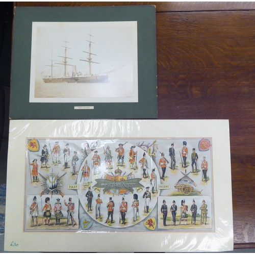 186 - A folio collection of photographic prints: to include 'The Crew of HMS Lion 1899'