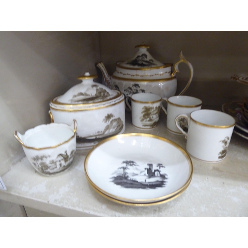 191 - Miscellaneous, mainly 19thC Spode china coffee cans; tea cups, saucers and associated wares