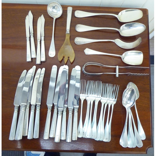 206 - European silver plated flatware: to include knives and forks