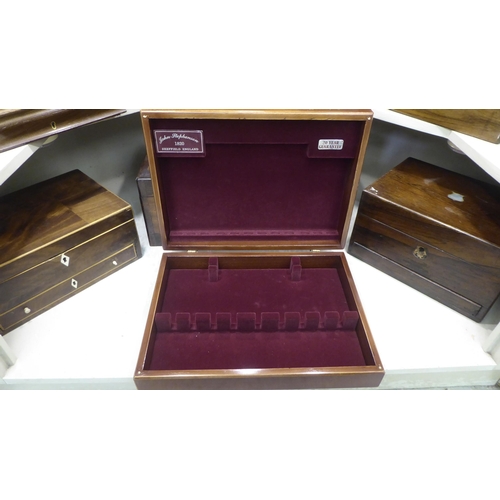 219 - Wooden boxes and containers: to include a mahogany cased writing slope  7