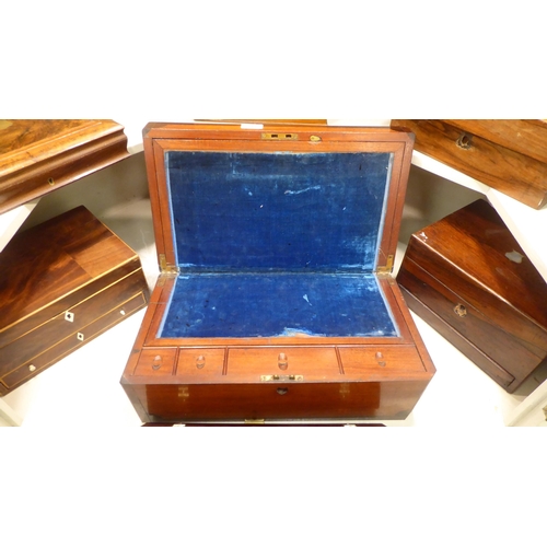 219 - Wooden boxes and containers: to include a mahogany cased writing slope  7