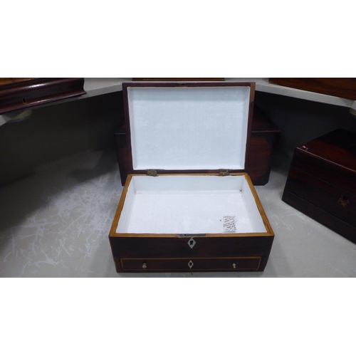 219 - Wooden boxes and containers: to include a mahogany cased writing slope  7