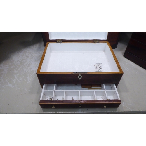 219 - Wooden boxes and containers: to include a mahogany cased writing slope  7