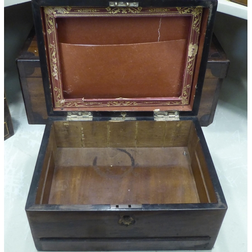 219 - Wooden boxes and containers: to include a mahogany cased writing slope  7