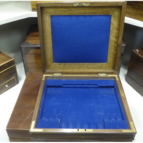 219 - Wooden boxes and containers: to include a mahogany cased writing slope  7