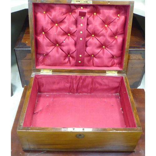 219 - Wooden boxes and containers: to include a mahogany cased writing slope  7