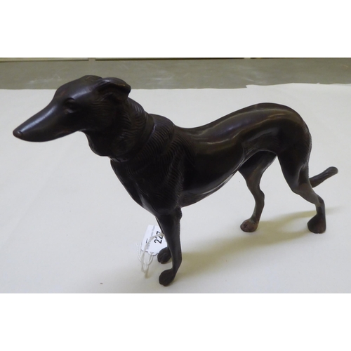 227 - A modern cast bronze model dog  6