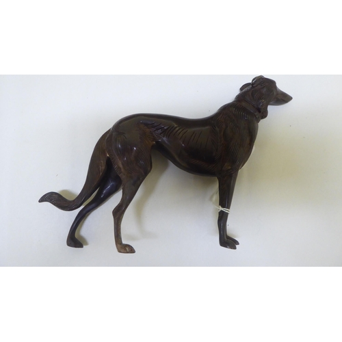 227 - A modern cast bronze model dog  6