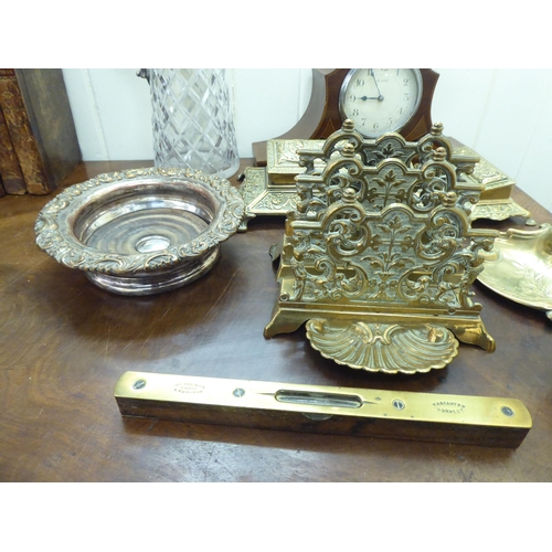 228 - A mixed lot: to include a late Victorian brass stamp dispenser, embossed with swags  6