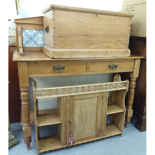 233 - Small furniture: to include a late Victorian pine chest with a hinged lid  14