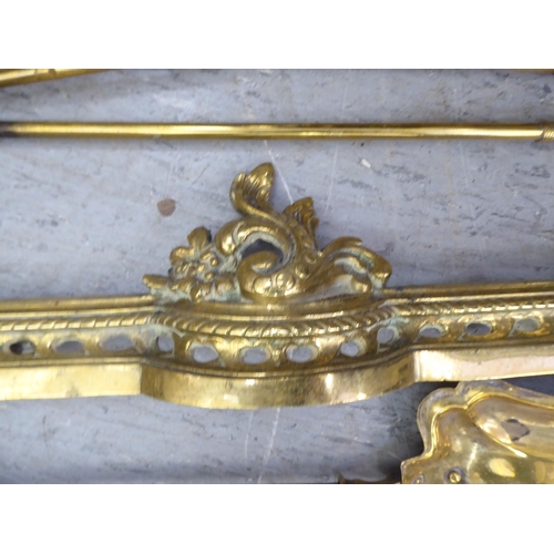 235 - Brass hearth accessories: to include a coal scuttle with a swing top handle  11