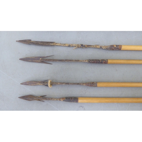 240 - Four early 20thC African (possibly Congo region) arrows, in a carrier