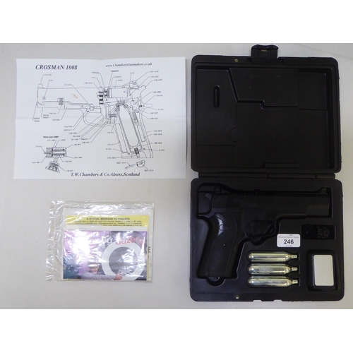 246 - A Crossman 1008 repeat air gas cylinder 0.177 calibre air pistol