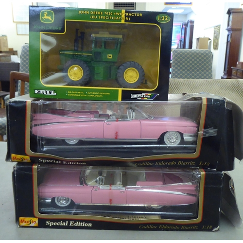 268 - Diecast model vehicles: to include a Maisto pink Cadillac  boxed