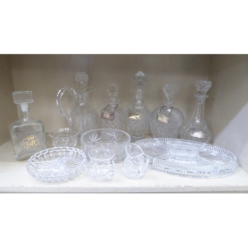 272 - Decorative and functional glassware: to include decanters  largest 12