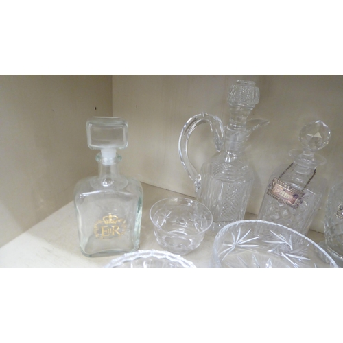 272 - Decorative and functional glassware: to include decanters  largest 12