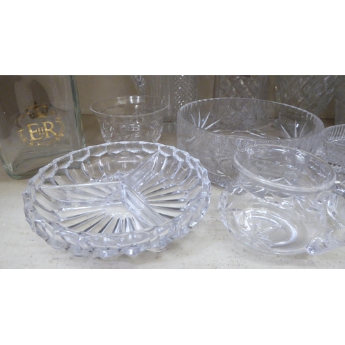 272 - Decorative and functional glassware: to include decanters  largest 12