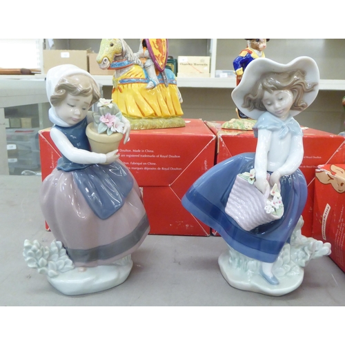 283 - Two Lladro porcelain figures, little girls with frowns  7